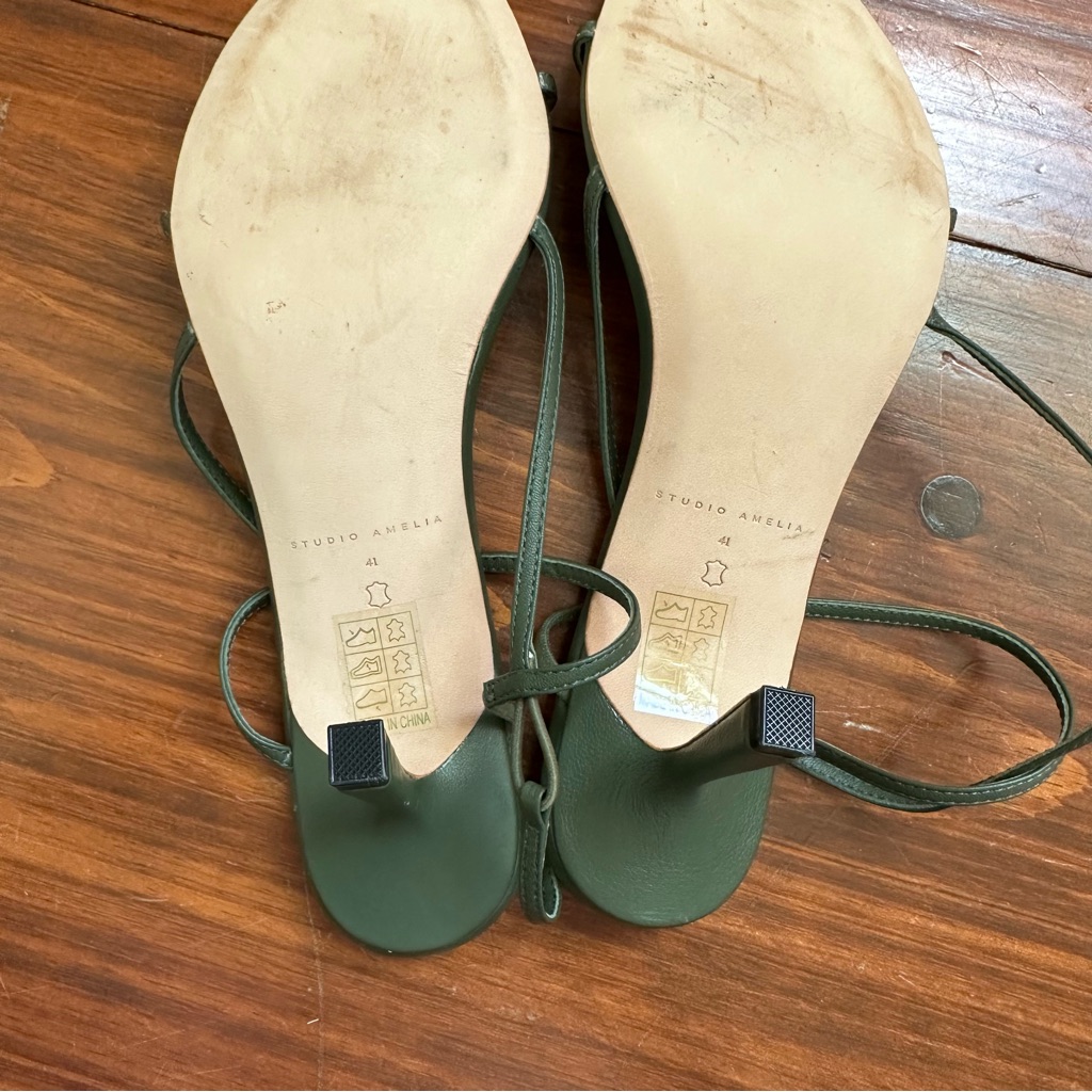 Studio Amelia Green Mid-Heel Straps Sandal — image 5 of 6